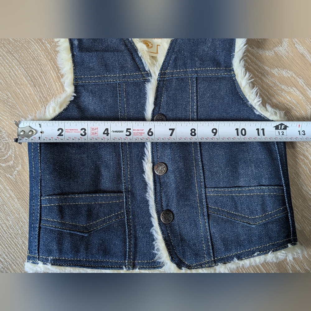 Kids Denim Vest with Faux Fur Sherpa‎ Lining 2T - Picture 9 of 10